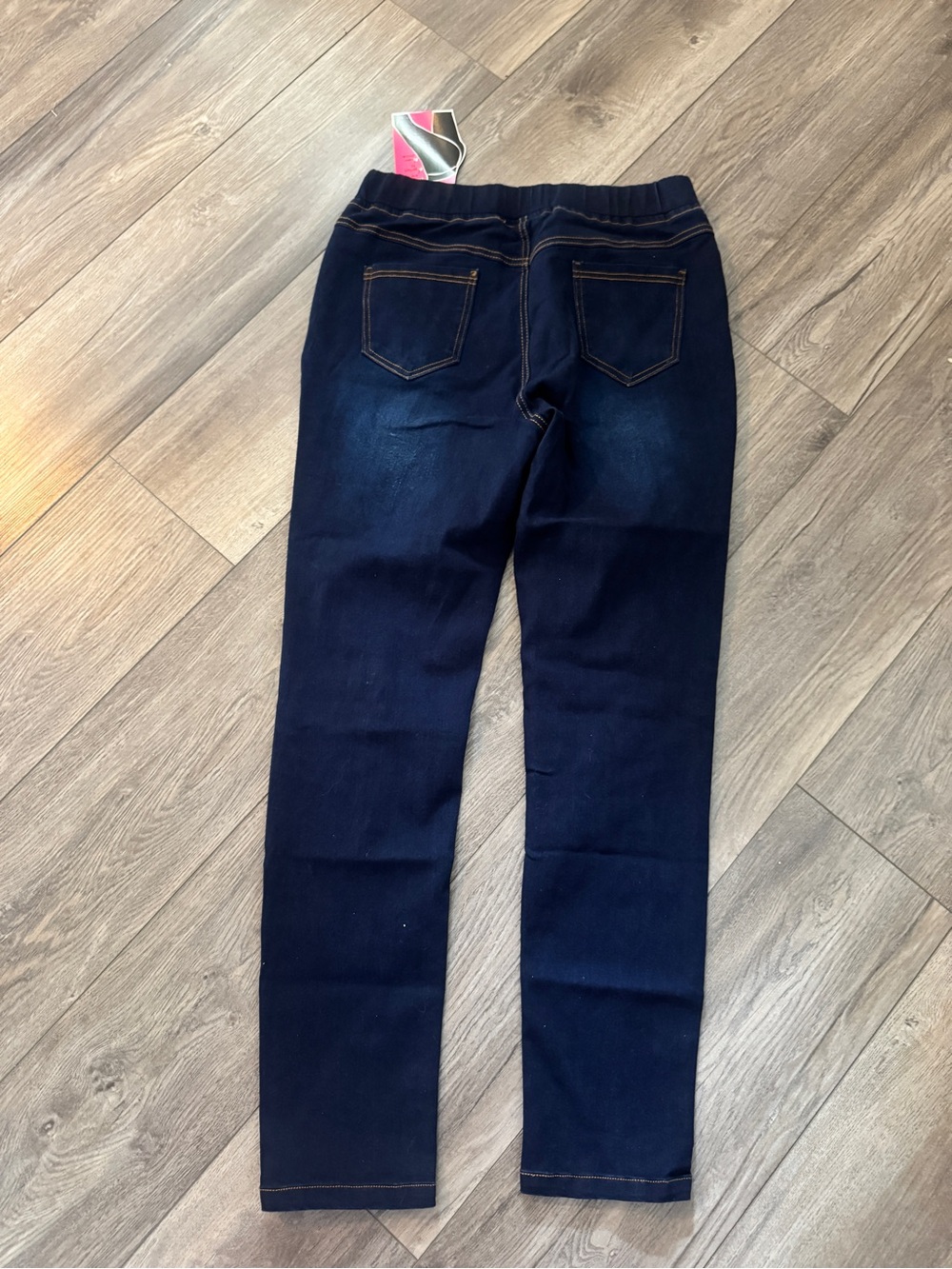 JVN Dark Indigo Distressed Pull-On Jeggings - Picture 4 of 9